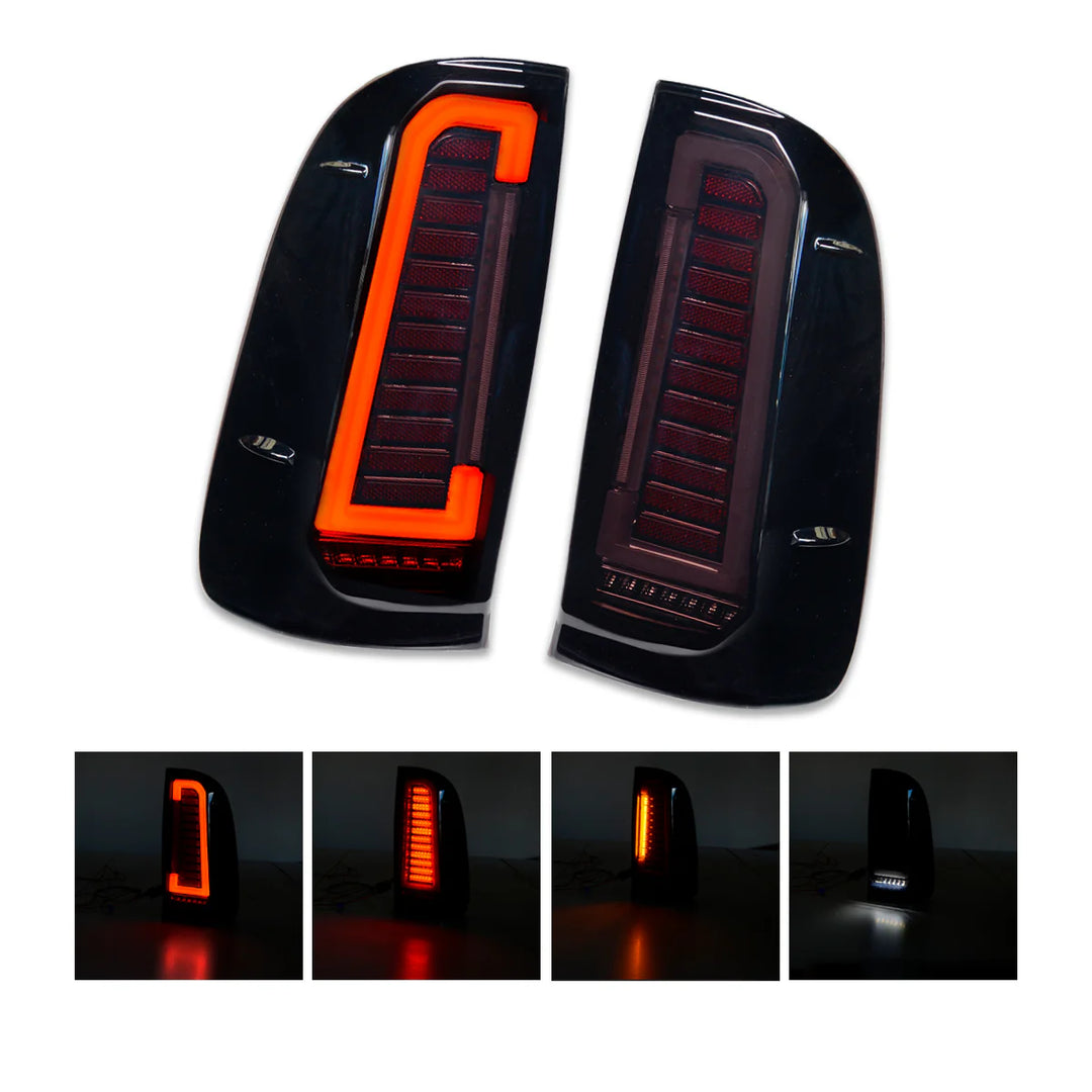 Smoked Black Full LED 3D Stripe Tail Lights with Sequential Indicator
